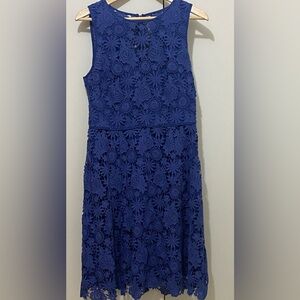 White House black Market- blue crochet dress, fully lined, new